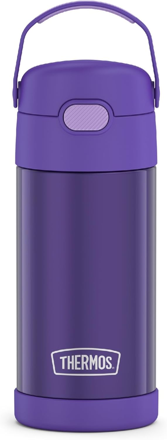 THERMOS FUNTAINER Water Bottle - 12 Ounce Stainless Steel Vacuum Insulated Kids Bottle - Violet