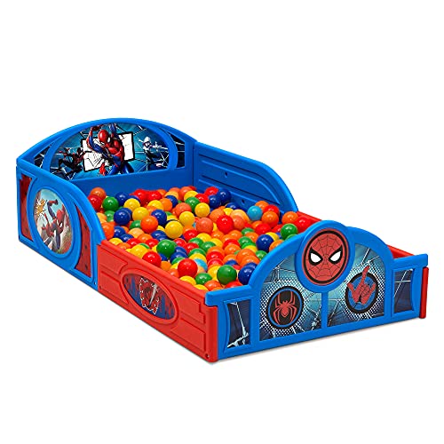 Spider-Man Toddler Bed with Guardrails - Plastic Sleep & Play Bed for 15 Months+ - Blue & Red