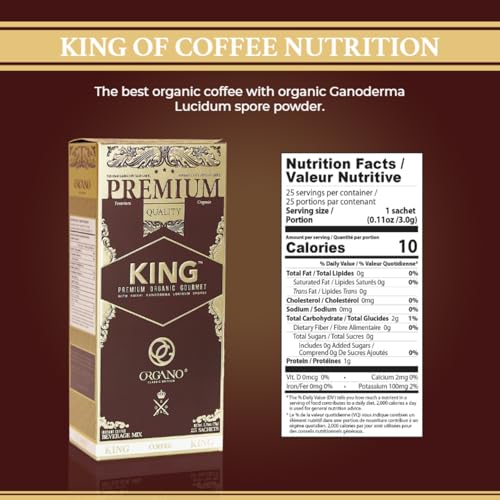 ORGANO King of Coffee Classic Roast - Organic Ganoderma Lucidum, 25 Sachets