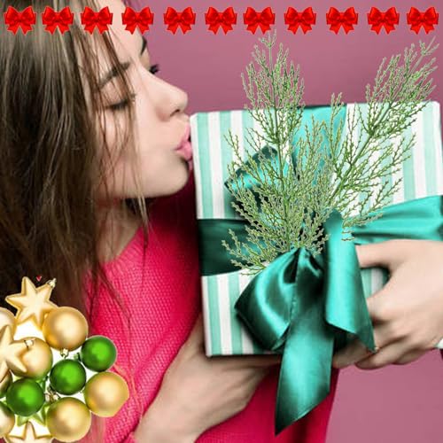 Artificial Pine Branches,30 Pcs Christmas Faux Cedar Stems, Artificial Faux Cedar Branches, Fake Christmas Greenery Pine Picks for Wreath Craft DIY Home Kitchen Decorations