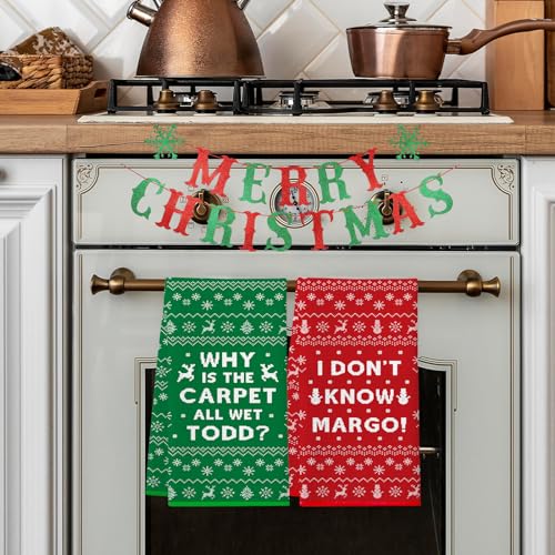 Cheroloven Margo Christmas Vacation Kitchen Towels 2Pcs Griswold Family Holiday Gift Set