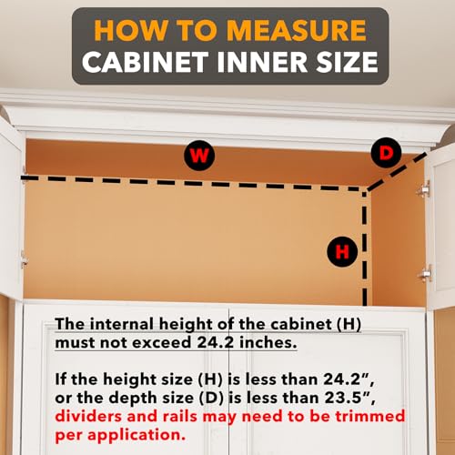 SpaceAid 6 Pack Cabinet Tray Dividers for Bakeware and Trays, Natural, 23.5"D x 23.7"H