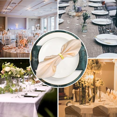 GERILKAI 16 Pcs Gold Semicircle Napkin Rings - Stainless Steel Dinner Decor