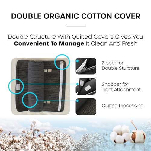 12-Inch Korean Buckwheat Cervical Neck Roll Pillow for Targeted Support