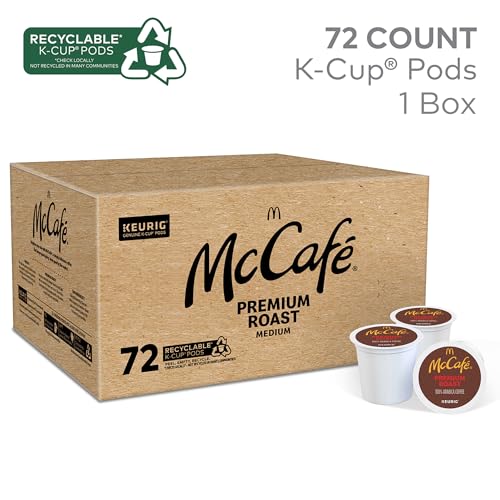 McCafe Premium Roast Coffee K-Cup Pods - Medium Roast, 72 Count, Recyclable, Compatible with Keurig