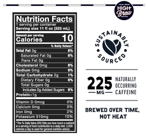 Cold Brew Coffee Can - Triple Shot Black 11oz Pack of 12 - Lightly Sweetened, 225mg Caffeine