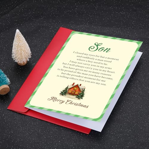 Christmas Cards for Son with Envelopes – Mom & Dad Greeting Card Set