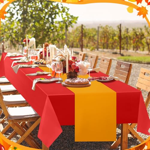 Panelee Fall & Thanksgiving Disposable Table Runners, 12 Pack, 14 x 108 in (4 Colors)
