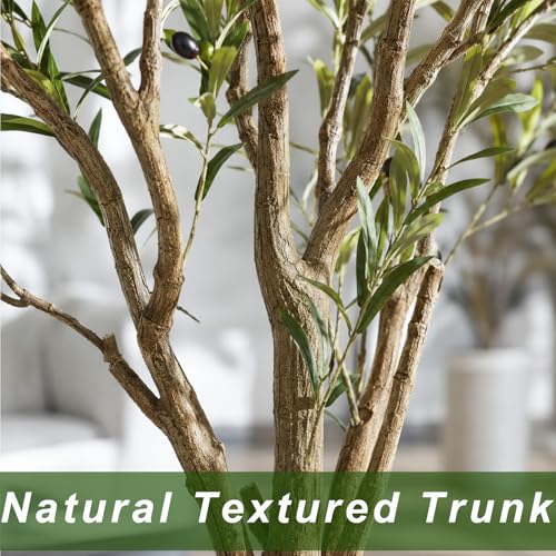 6ft Artificial Olive Tree Indoor - Tall Faux Plant with Realistic Leaves & Olives - Variation 1