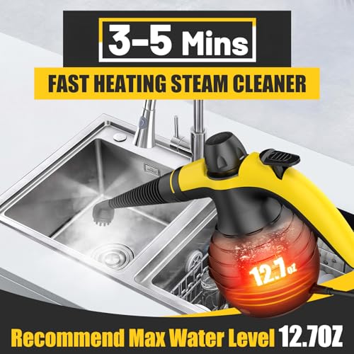 Pressurized Handheld Steam Cleaner with 10 Accessories for Home Car Bathroom