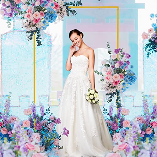 Wedding Arch Backdrop Stand 6.6ft x 4ft Square Gold Metal Frame for Ceremony