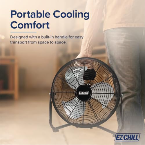 12-Inch All-Metal Floor Fan with 3-Speed & 180° Tilt - Black
