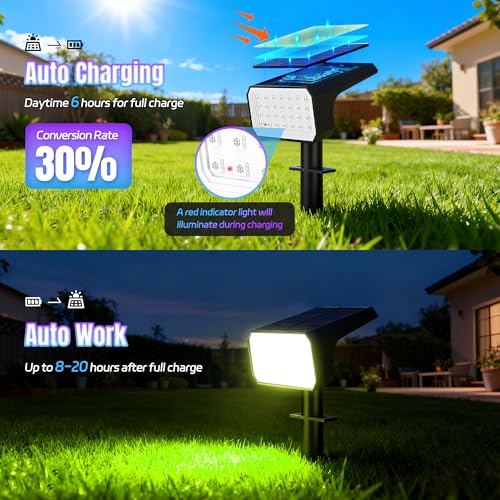 Colorful Solar Spot Lights Outdoor Waterproof - 10 Pack RGB LED Landscape Lighting - Variation of THIS listing