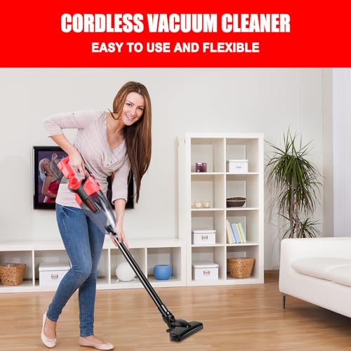 Cordless Handheld Vacuum Cleaner for Milwaukee 18V Battery - Red, Tool Only, Pet Hair & Car Use