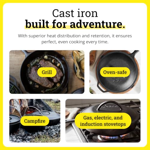 Lodge 10.25 Inch Pre-Seasoned Cast Iron Lid Replacement for Skillets and Dutch Ovens