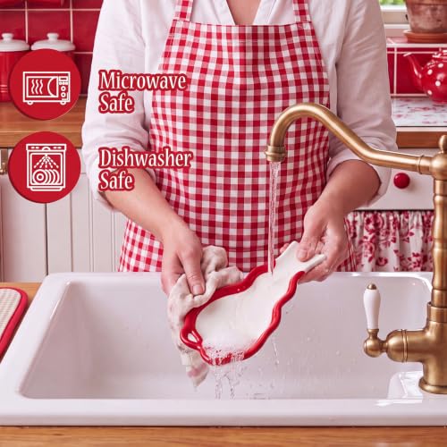 LemonRoad Red Bow Ceramic Spoon Rest - Christmas Kitchen Utensil Holder Gift