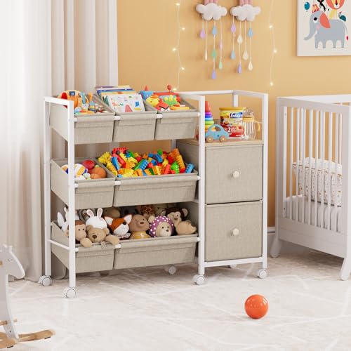 Modanais Kids Toy Organizers and Storage Bins, Off White