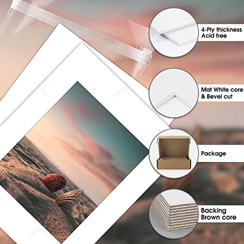11x14 White Photo Mat Set of 25 for 8x10 Prints with Backings & Bags - Variation of THIS listing