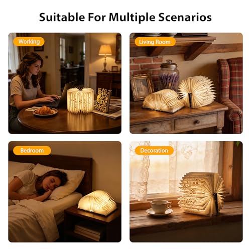 ZBOLE Black Folding Book Lamp – Portable 0–360° Book Light with 3 Modes