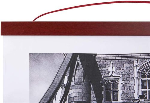 Benjia Magnetic Poster Hanger - Mahogany Wood Frame for 12x18, 12x16, 12x24 Prints | Easy Wall Display