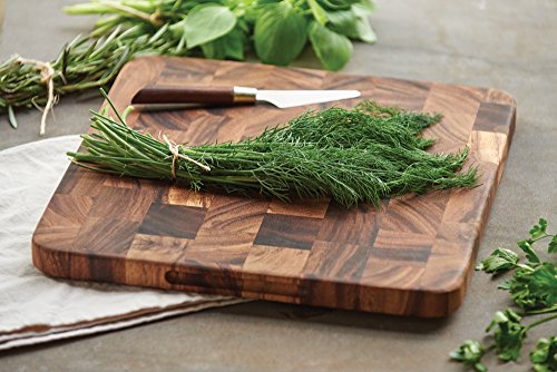 Ironwood Oslo End Grain Square Acacia Wood Cutting Board - 12 x 12 Inch