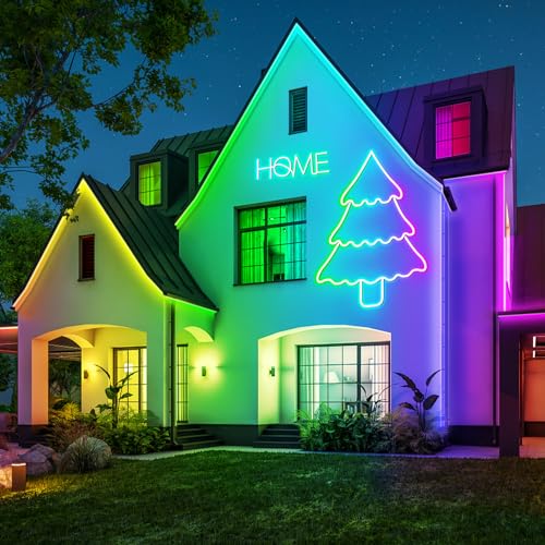 LETIANPAI 100Ft RGB Neon Rope Lights Waterproof Outdoor & Indoor LED Strip with App & Remote