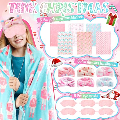 Fanfanwin Christmas in July Sleepover Party Set Pink Snowman - 18 Pcs Girls Gift