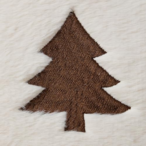 Allorry Christmas Pillow Covers 18x18 Inches Pack of 2 Beige Plush Holiday Decor