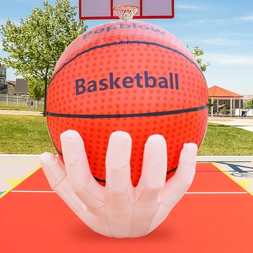 6Ft Inflatable Basketball Yard Decor with LED Lights Outdoor Holiday & Party