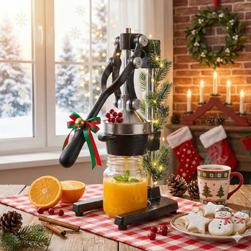 CO-Z Black Manual Citrus Juicer - Heavy Duty Orange & Lemon Press with Removable Strainer