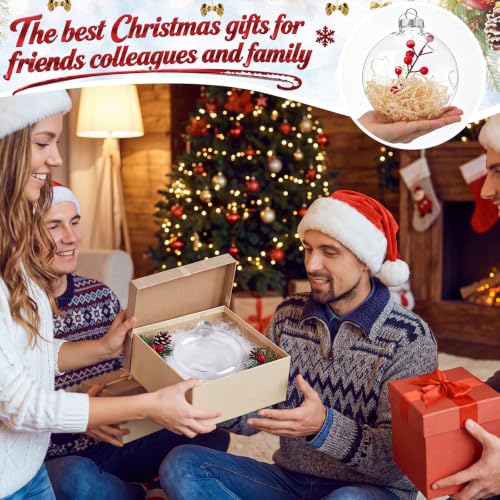 Wettarn 25 Pcs 6-inch Clear Plastic Ornament Discs with Silver Rope for DIY Christmas & Holiday Decor