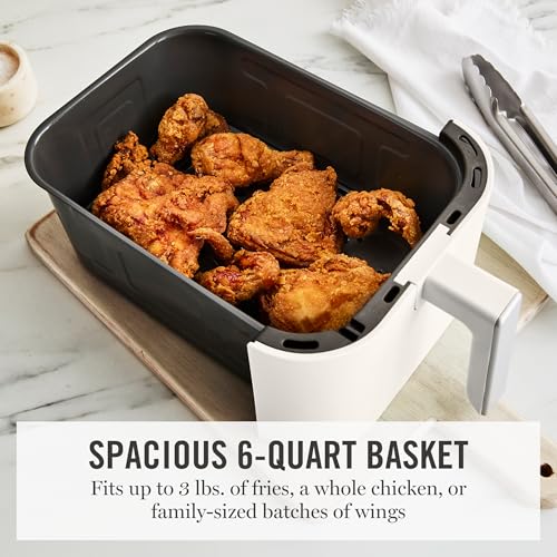 Martha Stewart 6-Quart Air Fryer with 6 Presets - Space Saving, Linen Cream