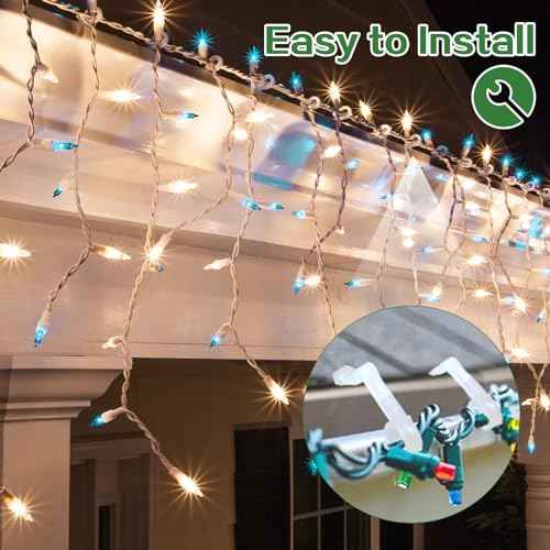 eygeufg Christmas Light Clips Hooks - Gutter Light Hooks Clips Hangers for Christmas Decoration Outdoor Halloween New Year Holiday (100 Pack)