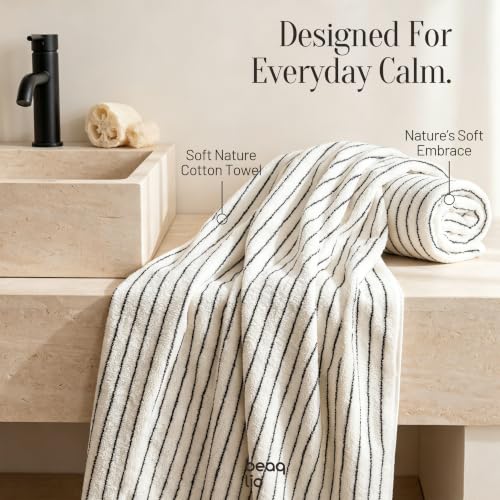 White Cotton Bath Towel Set 8 Pieces - Soft, Absorbent, Quick-Dry