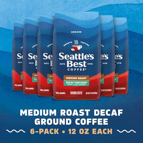 Decaf Ground Coffee - Medium Roast, 12oz Bags, Pack of 6