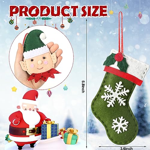 Skylety 8-Pack 3D Felt Gingerbread Snowman Christmas Ornaments - Holiday Decor, Festive Tree Decorations
