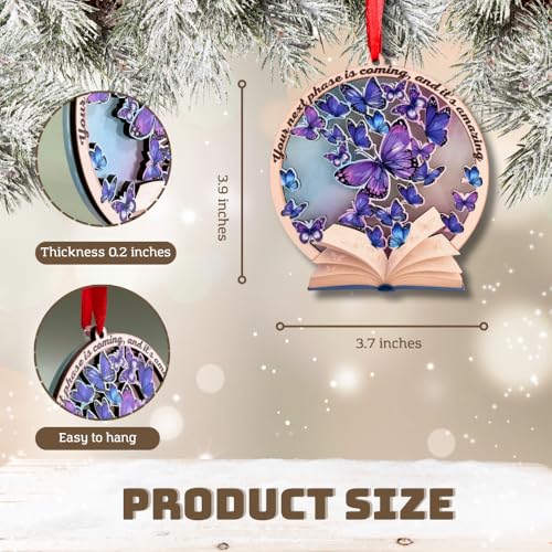 Butterfly Ornament (Variation: Butterfly Ornament) - 2D Purple Wood & Acrylic Christmas Decor for Tree