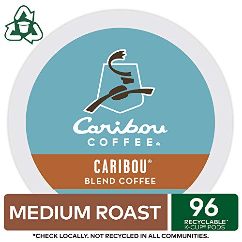 Caribou Blend Coffee Pods - Medium Roast, 24 Count Pack of 4 for Keurig