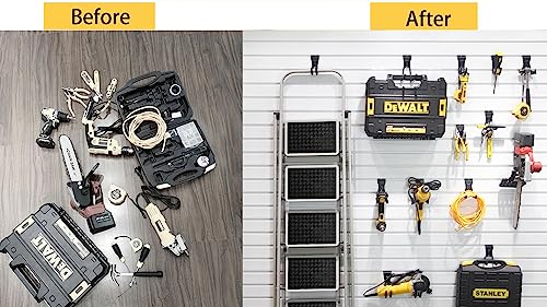Slatwall Hooks - 14 Pack Heavy Duty Garage Wall Organizer Multi-Size Hooks - Fits Proslat StoreWALL HandiWall - Variation of THIS listing