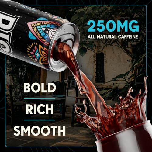Mexican Single-Origin Dark Roast Cold Brew Coffee 12oz Can Pack of 12 - 250mg Caffeine