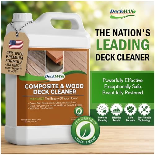 DeckMax Premium Deck Cleaner Kit - Eco-Friendly Mold & Stain Remover for Wood & Composite Decks