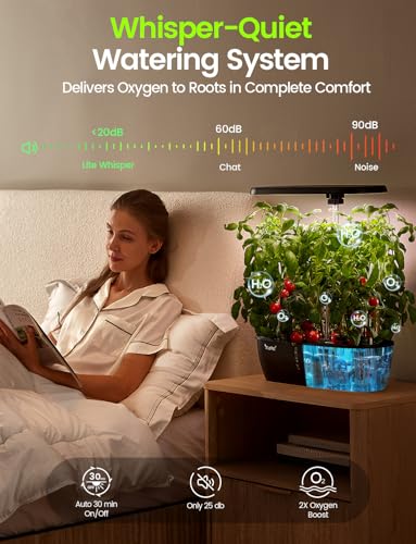 LETPOT Hydroponics Growing System with 12 Pods, App & WiFi Control, 24W LED, Black
