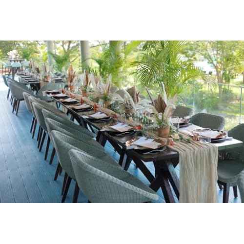 13Ft Beige Cheesecloth Table Runner, 35x160 inches Long Boho Gauze Cheese Cloth Table Runner, Cream Rustic Sheer Table Runners for Wedding Birthday Party Bridal Baby Shower Table Decorations