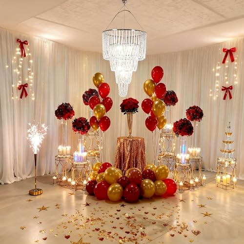 FlavorThings 24x36 Inch 4 Tiers Wedding Chandelier Iridescent Beaded Swag