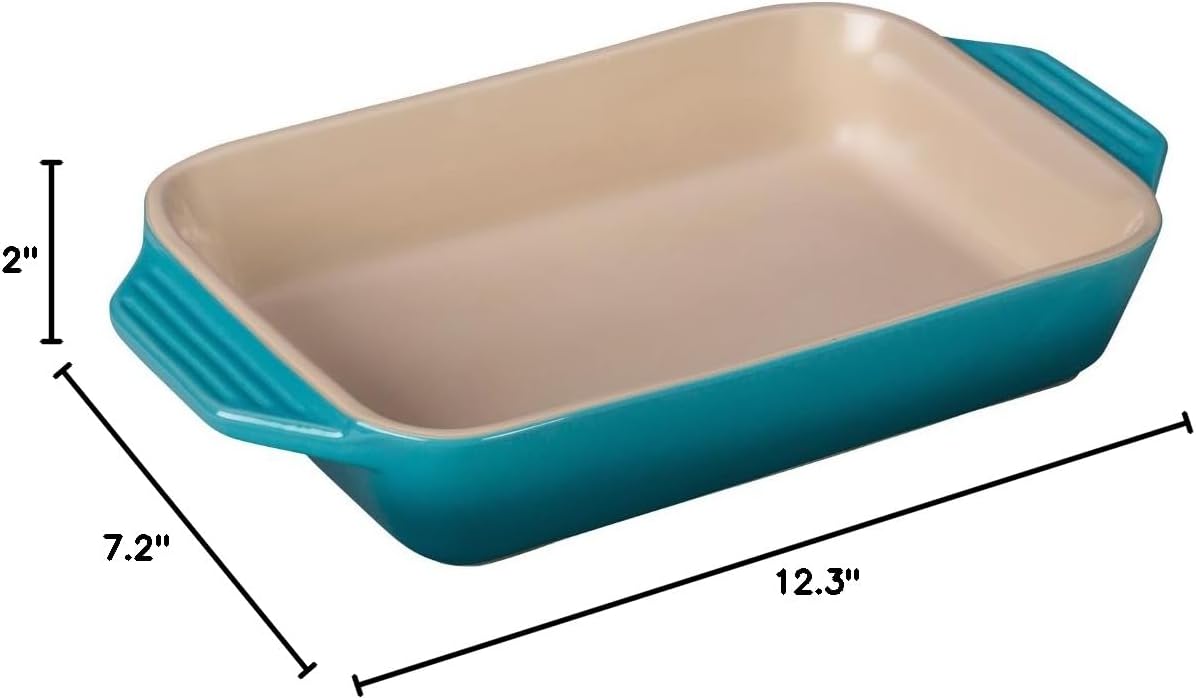 Le Creuset Stoneware Rectangular Dish - 1.8 Qt. (10.5" x 7") in Vibrant Caribbean Color