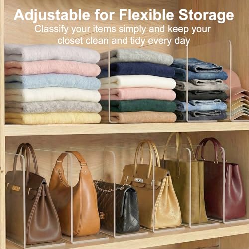 SortNStore Shelf Dividers 12-Inch Tall x 12-Inch Deep - 8-Pack Closet Organizer
