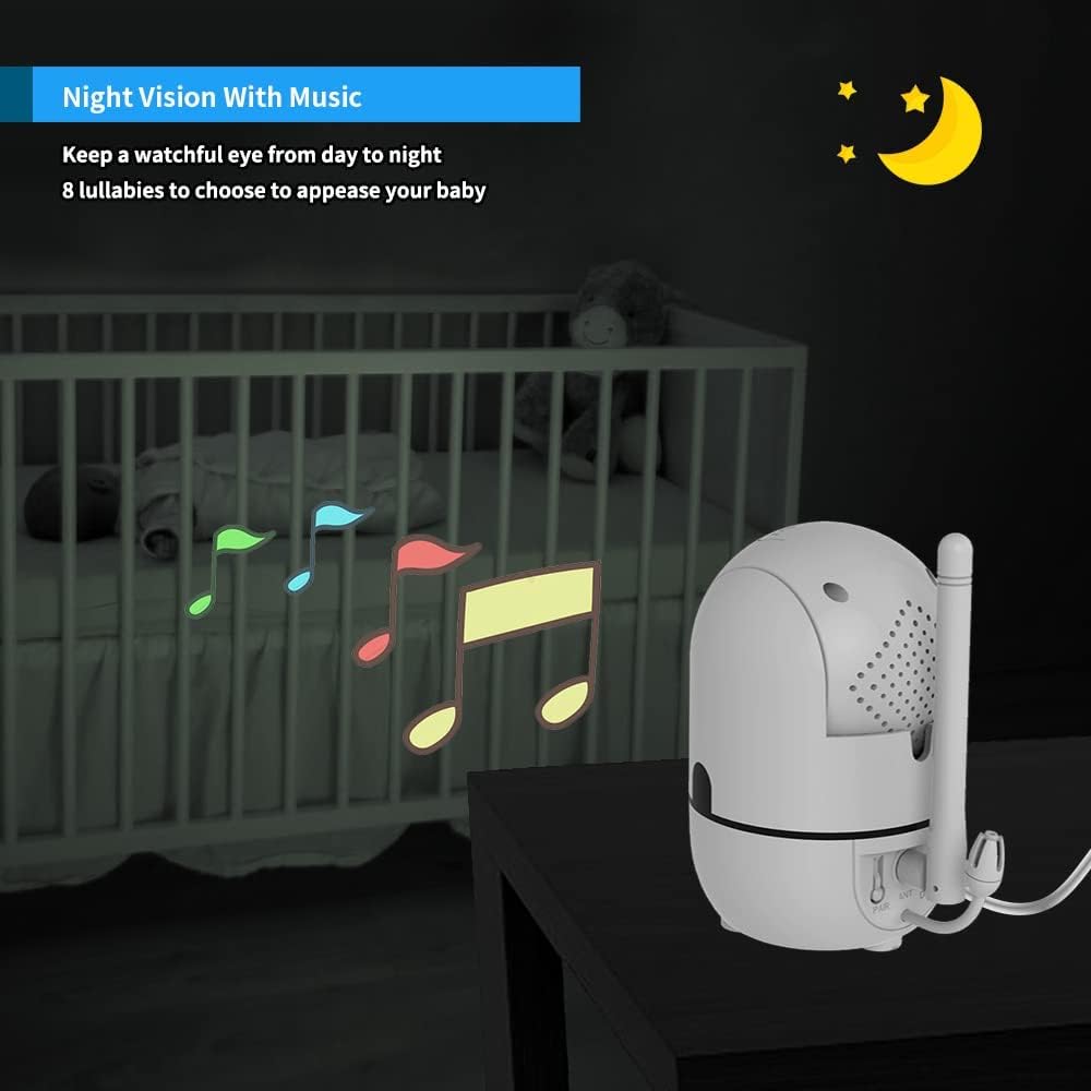HelloBaby Baby Monitor - 5" Screen with 30-Hour Battery, Night Vision & 2-Way Talk | HB6550
