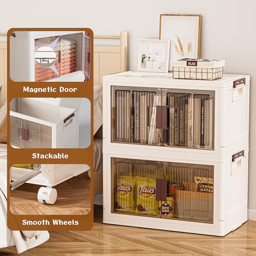 60GAL/240QT 4 tier large stackable storage bins with lid and wheels,