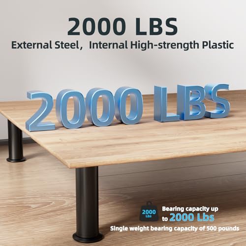 6Pcs Adjustable Metal Bed Legs 8-12 Inch Support Heavy Duty M8 M10 Thread for Bed Frame, Sofa, Cupboard, Desk