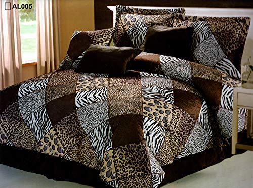 7-Piece King Safari Animal Print Comforter Set - Bed in a Bag